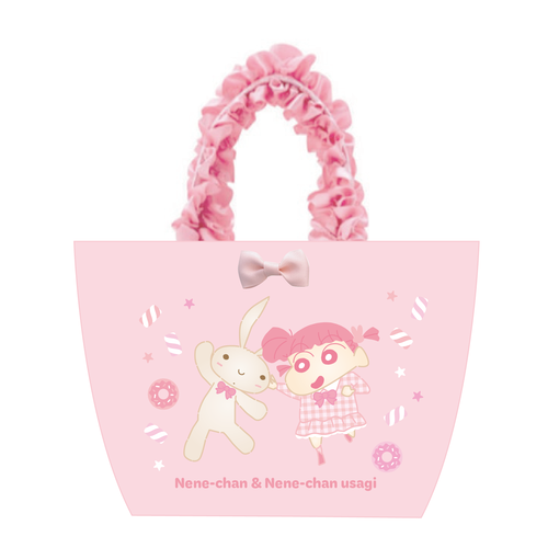 ピ**様 みけねこちゃん☆ころりんトートバッグ　ハートキルト＆レースハート　うさ クレヨンしんちゃん フリルトートバッグ ゆめかわフレンズ ネネちゃん